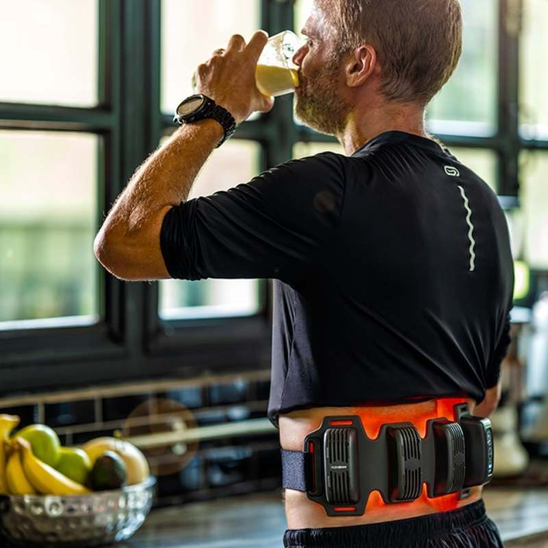 FlexBeam red light therapy device targeting lower back