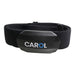 A photo of the CAROL bike heart rate monitor. It's black and has the old CAROL logo