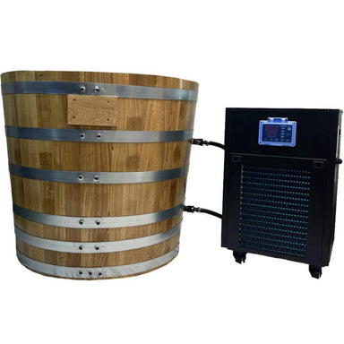 A photo of the wooden icedtub iced42 for two people with ultim classic chiller