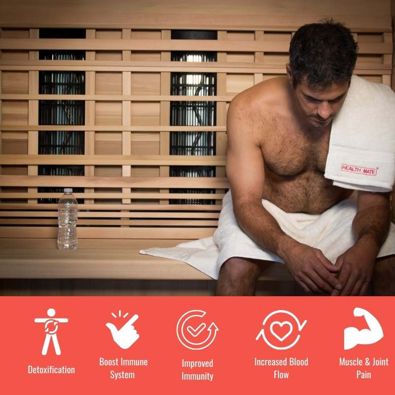 Some of the benefits of using an infrared sauna: detoxification; boost immune system; improve immunity; increase blood flow; reduce muscle and joint pain