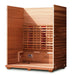 This shows the infrared sauna from inside. It is big enough to fit three people. 